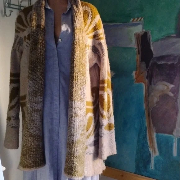 Free People Sylver Gray Knit Cardigan M - Picture 5 of 10